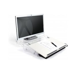 BakkerElkhuizen 630N Soporte para documentos FlexDesk con ajuste de altura, Transparente, Blanco, 110 - 180 mm