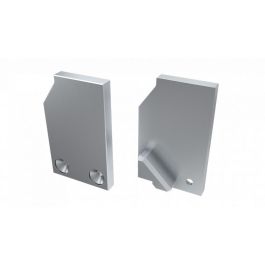 Tapón Final Perfil Tipo I10 Cristal 10mm Aluminio-Plata Izquierda