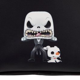 Loungefly Mochila mini Jack Skellington Pesadilla Antes de Navidad Disney, cuero vegano, 22.5x30x11.25cm