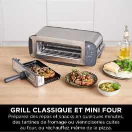 Ninja ST202EU Tostadora 3 en 1 con Parrilla y Sandwichera Foodi, 7 niveles de tostado, para Panini, Bagels y Pizza