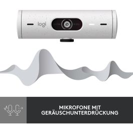 Logitech Webcam Brio 500 1080p 4MP, Autofocus, Rightlight 4 HDR, dFoV 90°, Micrófono Estéreo, Tapa Privacidad, USB-C, Blanco Crudo