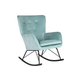 Mecedora Home ESPRIT Negro Azul cielo Poliéster Metal 68 x 90 x 92 cm Precio: 140.49999942. SKU: B1E3P3VZF8
