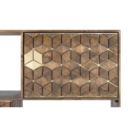 Giner y Colomer Librería de Madera de Mango Nogal con Detalles Dorados