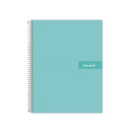 Cuaderno Espiral Liderpapel A4 Micro Crafty Tapa Forrada 120H 90 gr Cuadro 5 mm 5 Bandas 4 Taladros Color Turquesa