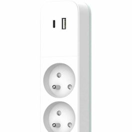 Quarx QUA4004282463160 Regleta 4 Tomas con USB Tipo C y USB A, Cable 1.5m