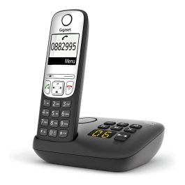 Gigaset Teléfono Inalámbrico DECT/Analógico A690A, Contestador Automático, Altavoz, Negro