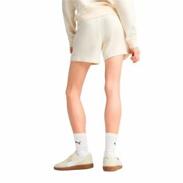 Pantalones Cortos Deportivos para Mujer Puma Essentials Elevatedd-Ris Blanco Natural