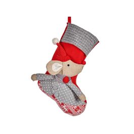 Calcetín Navideño Ratón Rojo 50 cm Krist+ - Blanco, Gris, Crema, Rojo (12 Unidades) Precio: 126.59000035. SKU: B1DMWYQ6BV