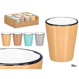 Vessia Vaso Ceramica 90 Ml Borde Negro Colores Claros Surtidos 5.8 x 7 x 5.8 cm (Set de 48) Precio: 60.69000025. SKU: B1J46X5Z48