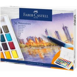 Faber Castell Acuarelas en Pastillas Creative Studio, Colores Surtidos, Estuche 36 Unidades