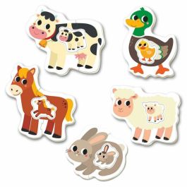 Educa 17574 La Granja 5 Puzzles Progresivos para Bebés de 2 a 4 Piezas Grandes de Animales de Granja a partir de 12 meses