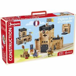 Jeujura 8028 Juego de Construcción Castillo Catapulta 270 Piezas de Madera