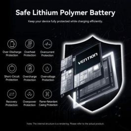 Vention FHGN0 Powerbank 20000mAh 45W con USB-A y USB-C color Beige para Carga Rápida de Dispositivos
