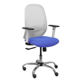 Silla Piqueras Y Crespo Cilanco Blanca Uso Intensivo Brazos Regulables Mecanismo Sincro Con Regulador De Tension Refuerzo Lumbar Regulable Base Cromada Ruedas Parquet Respaldo De Malla Blanca Y Asiento Tapizado Bali Azul Claro Precio: 305.69000044. SKU: S5704099
