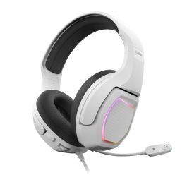 Krom Kopa 7.1 Auriculares Gaming Alámbrico Diadema con Sonido Virtual 7.1 e Iluminación RGB Negro y Blanco para PC PS4 PS5 Nintendo Switch