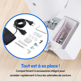 Medion Máquina de Coser SM 60 MED4061275230888, 62W, 24 Puntadas + Dobles, 700 rpm, LED, Blanco