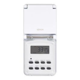 Simon af711201 Programador Digital Semanal para Exterior IP44, Automatiza Dispositivos Eléctricos, hasta 10 Programas ON/OFF