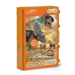 Collecta A1216 Libro-Juego Mundo Prehistórico con Escenario Plegable, Rocas, Vegetación y Figuras de Animales