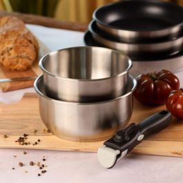 Batería de cocina - Inducción - MENASTYL - 7930018 - Acero inoxidable - 6 piezas - Mango extraíble - Gris Batería de cocina - Inducción - MENASTYL - 7930018 - Acero inoxidable - 6 piezas - Mango extraíble - Gris