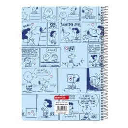 Safta Cuaderno Espiral Cuarto Tapa Extradura 80 Hojas Cuadro 4 mm 60 gr Snoopy Love
