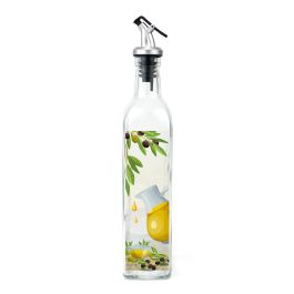 Inde Aceitera de Vidrio 750 ml con Tapón ABS La Mediterránea - Botella de Aceite para Cocina (24 Unidades)