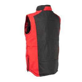 Duver Chaleco Acolchado Fidji Poliéster PVC Cuello Lana Polar 3 Bolsillos Fuelle Holgura Protege Riñones Bicolor Negro Rojo Tallas S-XXL