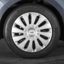 WRC SEPANG Tapacubos para Ruedas de 14 pulgadas Juego de 4 Gris Metalizado Lacado Alto Brillo - Diseño Deportivo y Moderno