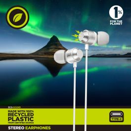 Muvit Auriculares Magnéticos M32 USB Tipo C, Estéreo, Almohadillas Ergonómicas, Plástico Reciclado