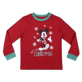 Cerdá Pijama de manga larga y single jersey con diseño de Mickey para niños de 6 años, color Rojo