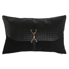 DKD Home Decor Cojin PU Negro Dorado 50 x 30 x 10 cm Precio: 15.49999957. SKU: B1KNMMVAV3