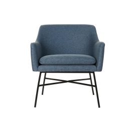 DKD Home Decor Sillón Scandi Azul Negro 62 x 75 x 66 cm
