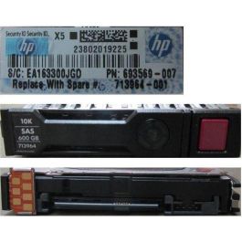 Hewlett Packard Enterprise 600 GB SAS 10000 RPM 2.5" HDD para Servidores y Almacenamiento HPE - Disco Duro Sustituto Compatible