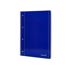 Cuaderno Espiral Liderpapel A4 Micro Serie Azul Tapa Blanda 80H 75 gr Horizontal Con Margen 4 Taladros Azul