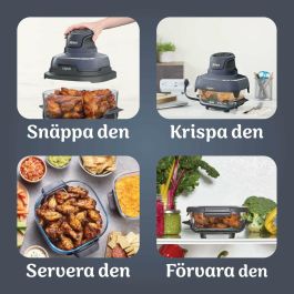 Ninja NIN0622356307741 Freidora sin Aceite CRISPI Portátil 1,4 L y 3,8 L - 4 Programas - 1700 W - Azul