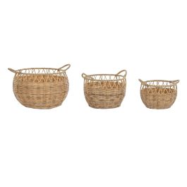 DKD Home Decor Cesta Basicos Natural Set de 3, Set de 3 Cestas de Almacenamiento Hechas a Mano en PE y Metal, 38 x 38 x 34 cm Precio: 36.58999949. SKU: B162JN9LQA