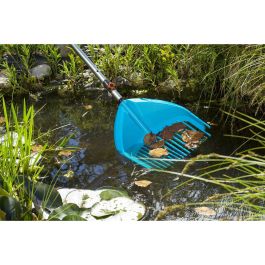 Gardena Rastrillo de Pala Combisystem 3 en 1 - Herramienta Multifuncional para Jardinería, de Plástico Resistente, Negro y Azul