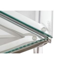 DKD Home Decor Mesa Centro Moderno Plateado Acero y Cristal Set de 6 Piezas 120.5 x 46 x 137.5 cm