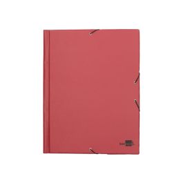 Carpeta Liderpapel Gomas Folio Solapas Plastico Burdeos