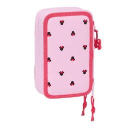 Plumier Triple Minnie Mouse Naive Rosa 12,5 x 19,5 x 5,5 cm 37 Piezas