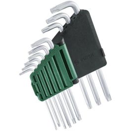 Bosch BOS4053423254112 Juego de Llaves Torx de 9 Piezas TX8-TX40, Acero S2, Lado Largo, Antióxido con Barra de Almacenamiento Bosch BOS4053423254112 Juego de Llaves Torx de 9 Piezas TX8-TX40, Acero S2, Lado Largo, Antióxido con Barra de Almacenamiento