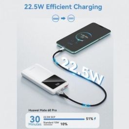 Vention FHKB0 Powerbank 10000mAh 22.5W Carga Rápida Negra | Múltiples puertos USB, USB-C y Micro-USB para dispositivos
