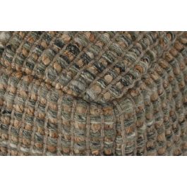 DKD Home Decor Reposapiés Puff Taburete Auxiliar Item Home Tejido a mano de Yute y Lana Turquesa para Decoración 45x45x45 cm