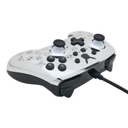 Power A 1522785-01 Mando con Cable Mejorado para Nintendo Switch - Pikachu Negro/Plata, Compatible con Switch OLED y Switch, Botones Asignables, Cable USB-C 3m