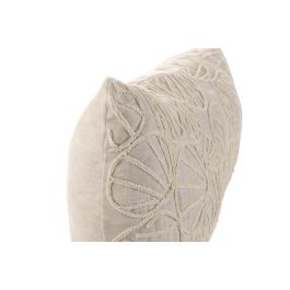 DKD Home Decor Cojin Mediterraneo Crema Chenilla Zipper 10 x 35 x 60 cm (2 Unidades)