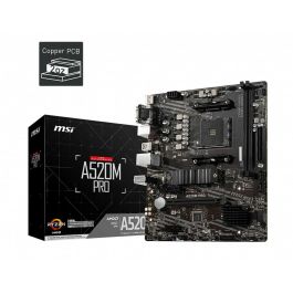 Msi Placa Base AM4 A520M Pro, Socket AM4, Chipset AMD A520, Formato Micro ATX