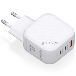 AISENS - CARGADOR GaN 65W, 2xUSB-C PD3.0 QC4.0, 1xUSB-A QC3.0, BLANCO Precio: 15.49999957. SKU: B123DM9RLG