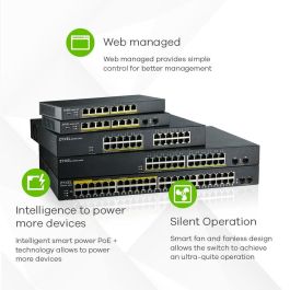 Zyxel GS1900-48-EU0102F Switch 48 Puertos GbE, 2 SFP, 100Gbps, L2 Smart Switch Zyxel GS1900-48-EU0102F Switch 48 Puertos GbE, 2 SFP, 100Gbps, L2 Smart Switch