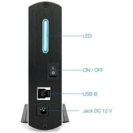 TooQ TQE-3531B Caja Externa para Disco Duro 3.5", USB 3.1 Gen 1 (5 Gbps), hasta 8 TB, SATA I/II/III, UASP, Aluminio Negro