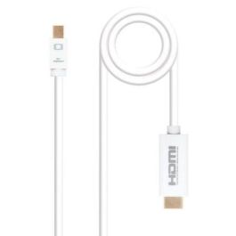 Nanocable 10.15.4002 Cable Mini DisplayPort a HDMI Macho/Macho 2m Blanco, Compatible 4K, DP 1.2a & HDMI 1.4b, Conectores Oro 24K