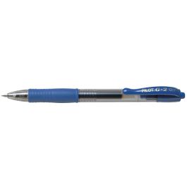 Boligrafo Pilot G-2 Azul Tinta Gel Retractil Sujecion De Caucho 12 unidades